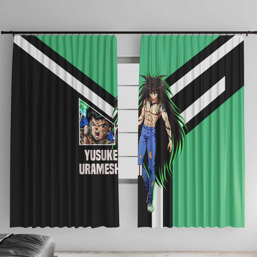 Yusuke Urameshi Yu Yu Hakusho Window Curtain with Spirit Gun Pose and Action-Packed Design - The Mazicc