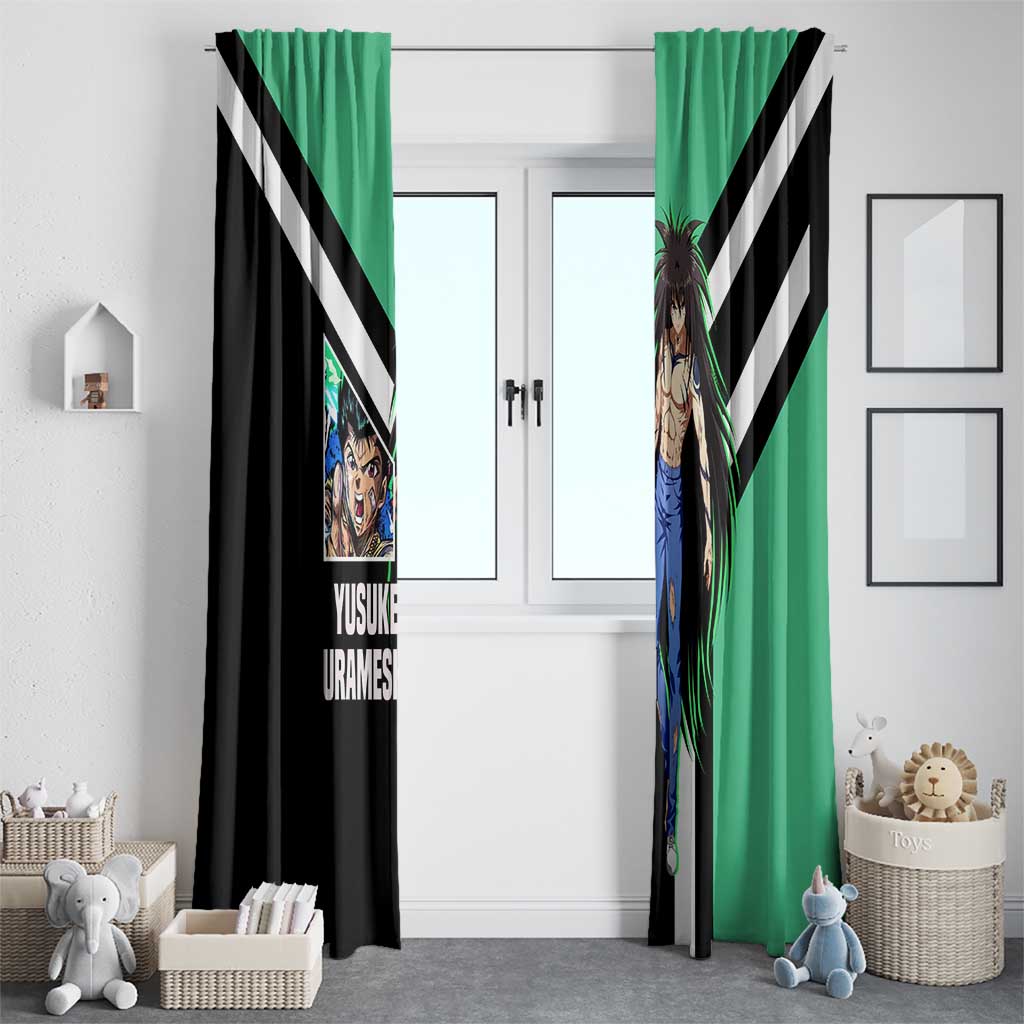 Yusuke Urameshi Yu Yu Hakusho Window Curtain with Spirit Gun Pose and Action-Packed Design - The Mazicc