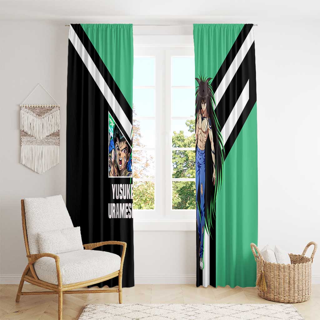 Yusuke Urameshi Yu Yu Hakusho Window Curtain with Spirit Gun Pose and Action-Packed Design - The Mazicc