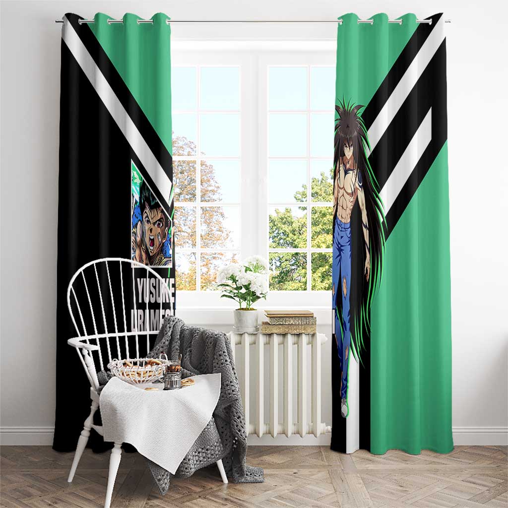 Yusuke Urameshi Yu Yu Hakusho Window Curtain with Spirit Gun Pose and Action-Packed Design - The Mazicc