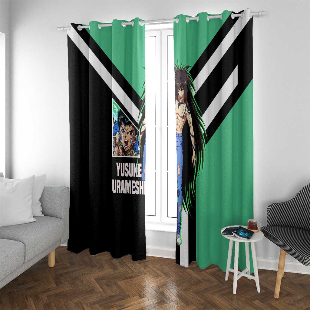 Yusuke Urameshi Yu Yu Hakusho Window Curtain with Spirit Gun Pose and Action-Packed Design - The Mazicc