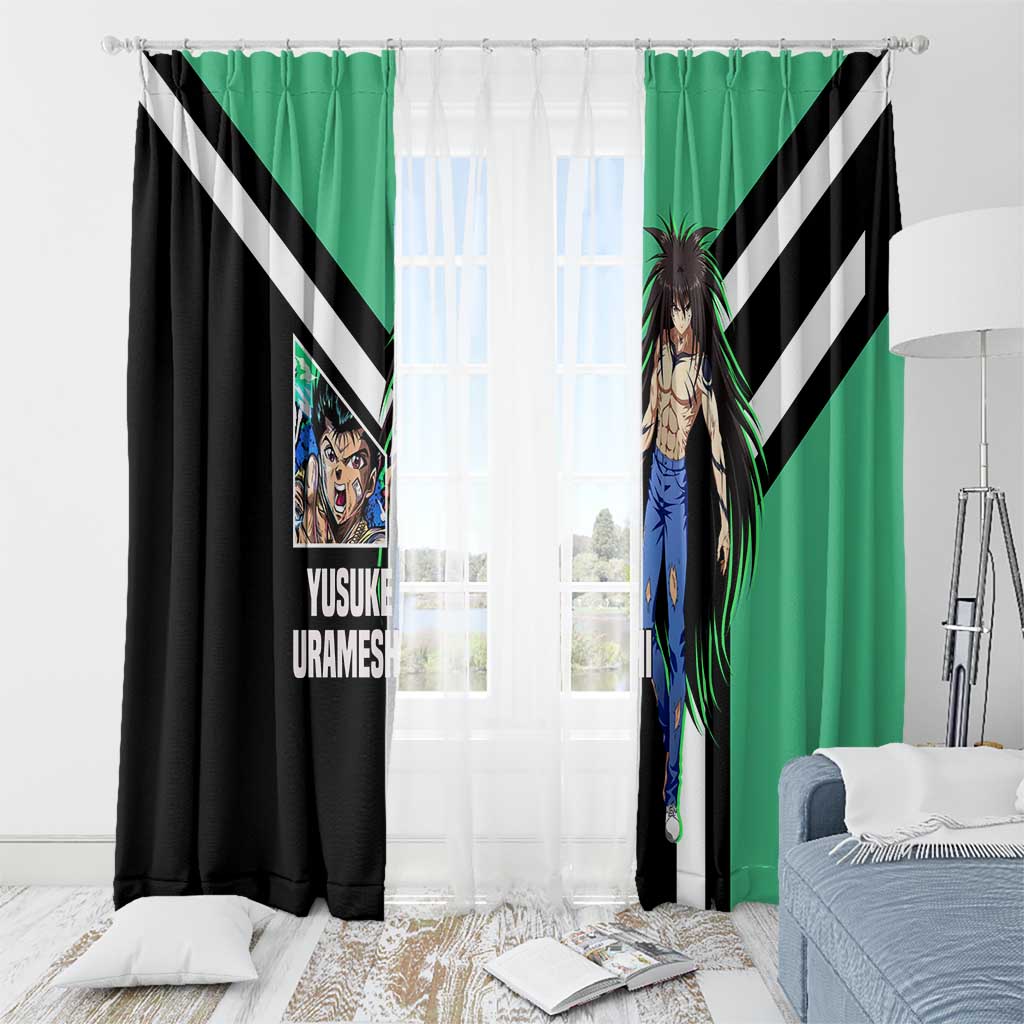 Yusuke Urameshi Yu Yu Hakusho Window Curtain with Spirit Gun Pose and Action-Packed Design - The Mazicc