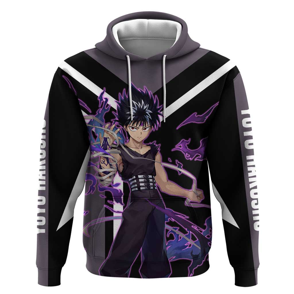 Hiei Yu Yu Hakusho Hoodie with Jagan Eye and Intense Battle Pose Design - The Mazicc
