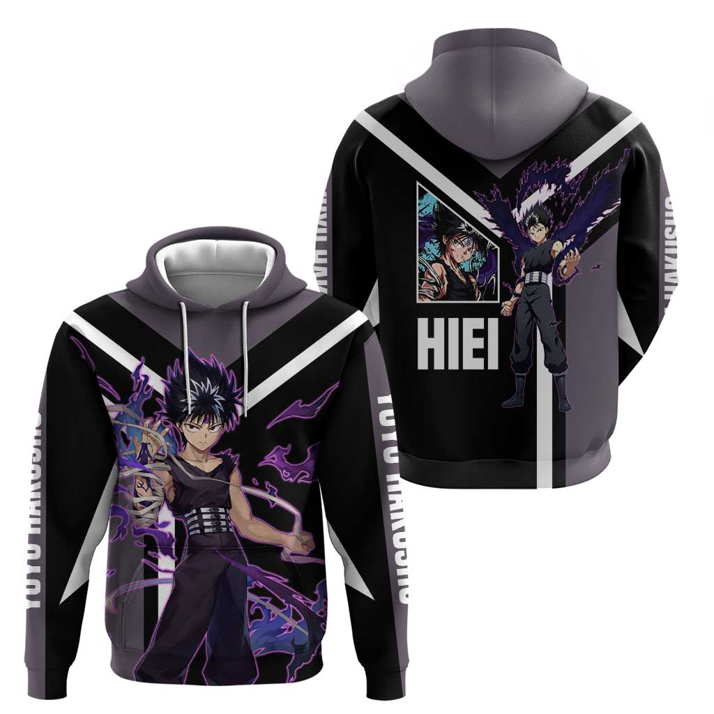 Hiei Yu Yu Hakusho Hoodie with Jagan Eye and Intense Battle Pose Design - The Mazicc