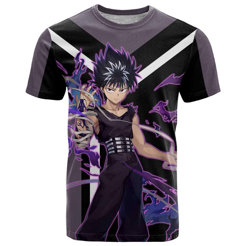 Hiei Yu Yu Hakusho T Shirt with Jagan Eye and Intense Battle Pose Design - The Mazicc
