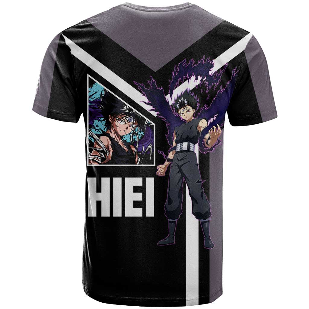 Hiei Yu Yu Hakusho T Shirt with Jagan Eye and Intense Battle Pose Design - The Mazicc