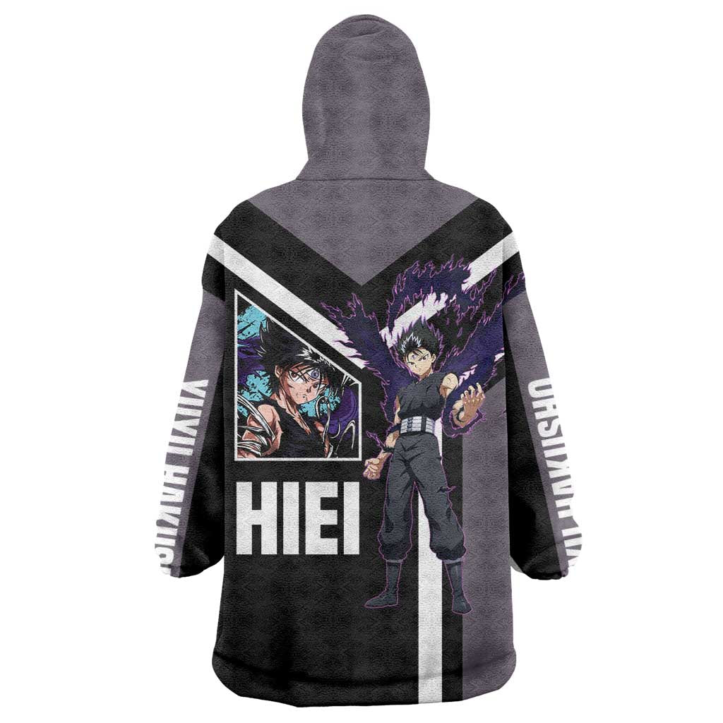 Hiei Yu Yu Hakusho Wearable Blanket Hoodie with Jagan Eye and Intense Battle Pose Design - The Mazicc
