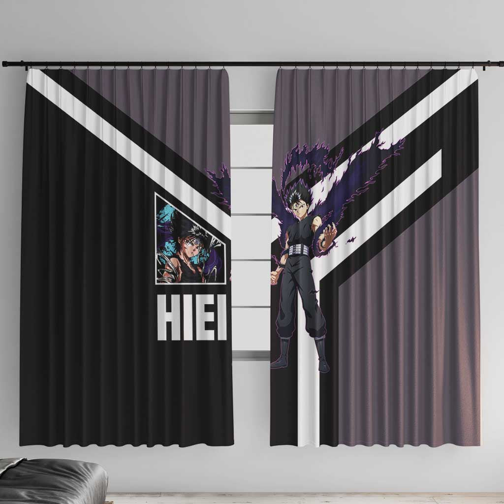 Hiei Yu Yu Hakusho Window Curtain with Jagan Eye and Intense Battle Pose Design - The Mazicc