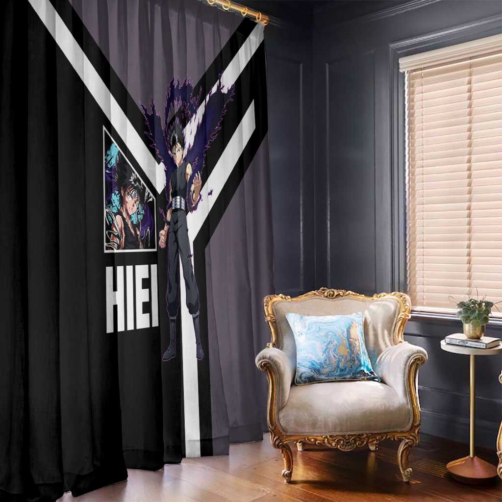 Hiei Yu Yu Hakusho Window Curtain with Jagan Eye and Intense Battle Pose Design - The Mazicc