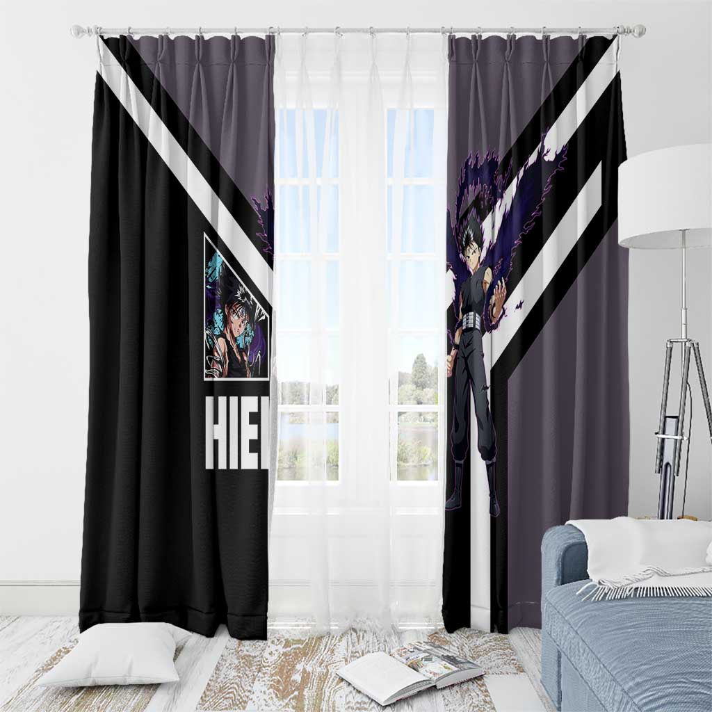 Hiei Yu Yu Hakusho Window Curtain with Jagan Eye and Intense Battle Pose Design - The Mazicc