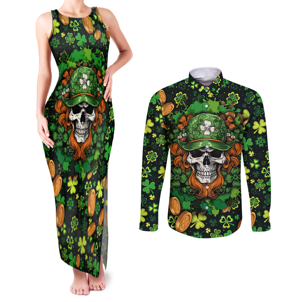 happy-st-patricks-day-skull-couples-matching-tank-maxi-dress-and-long-sleeve-button-shirts