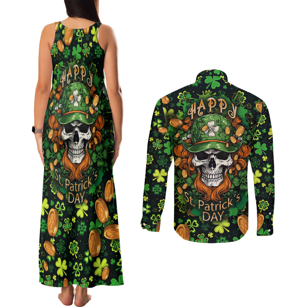 happy-st-patricks-day-skull-couples-matching-tank-maxi-dress-and-long-sleeve-button-shirts