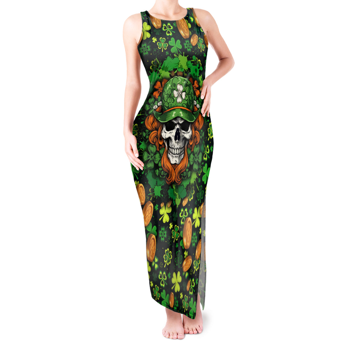 happy-st-patricks-day-skull-tank-maxi-dress