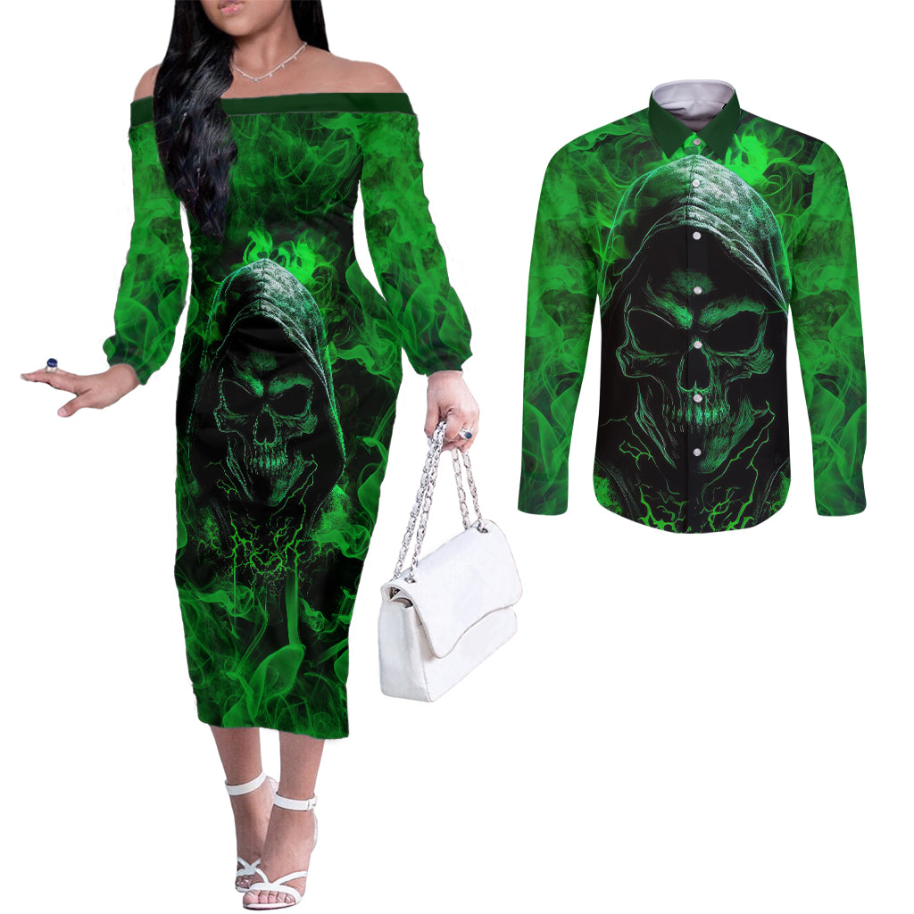 skull-couples-matching-off-the-shoulder-long-sleeve-dress-and-long-sleeve-button-shirts-try-again-tomorrow