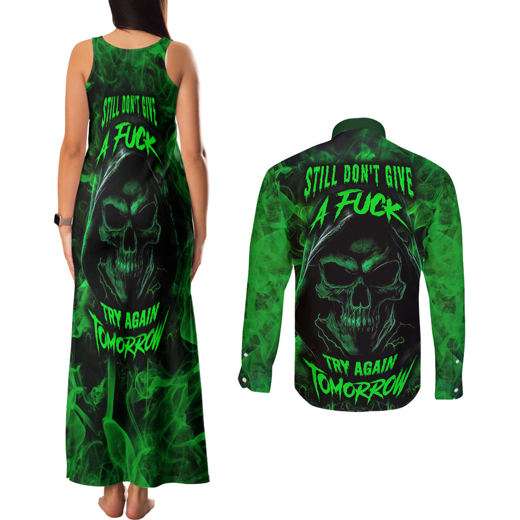 skull-couples-matching-tank-maxi-dress-and-long-sleeve-button-shirts-try-again-tomorrow