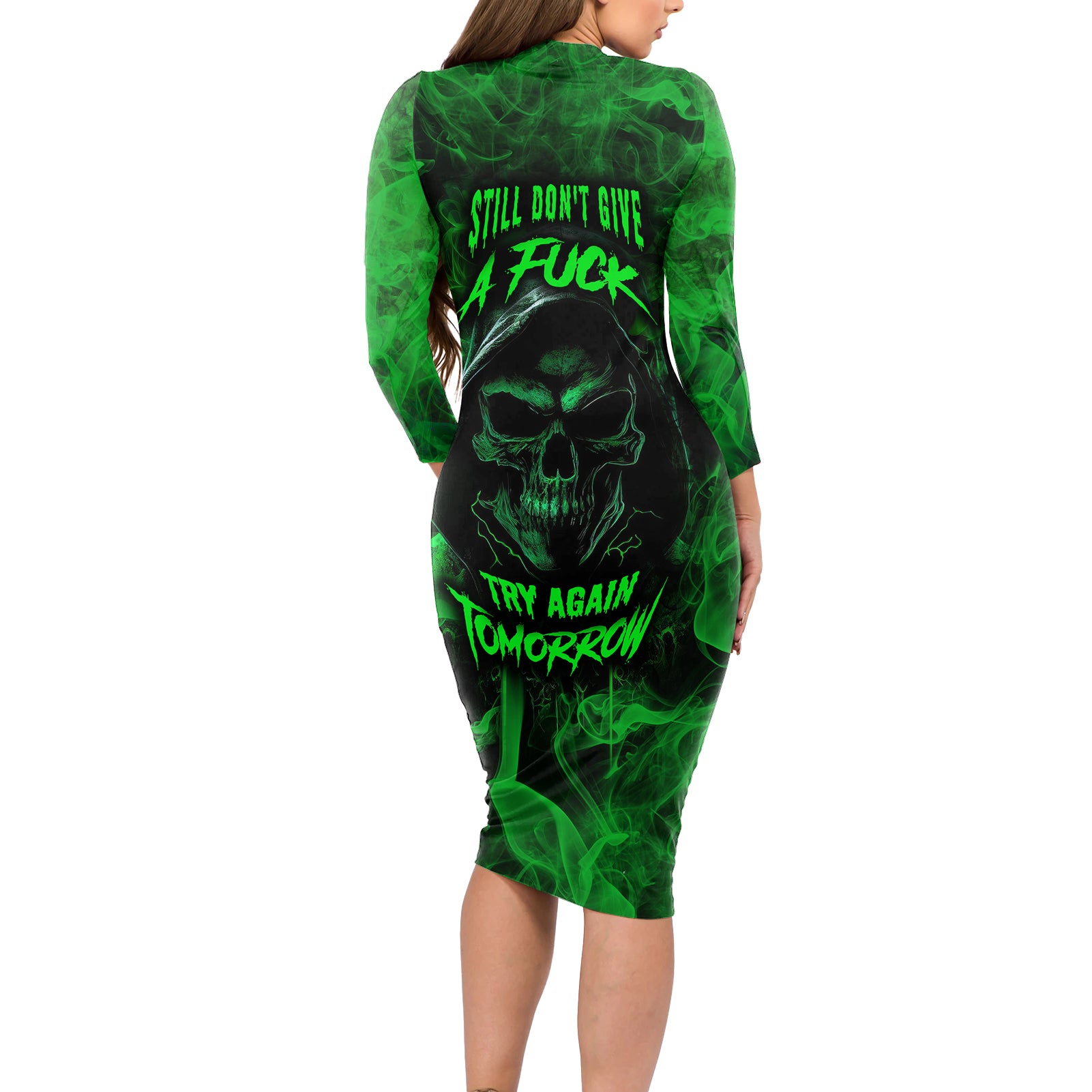 skull-long-sleeve-bodycon-dress-try-again-tomorrow