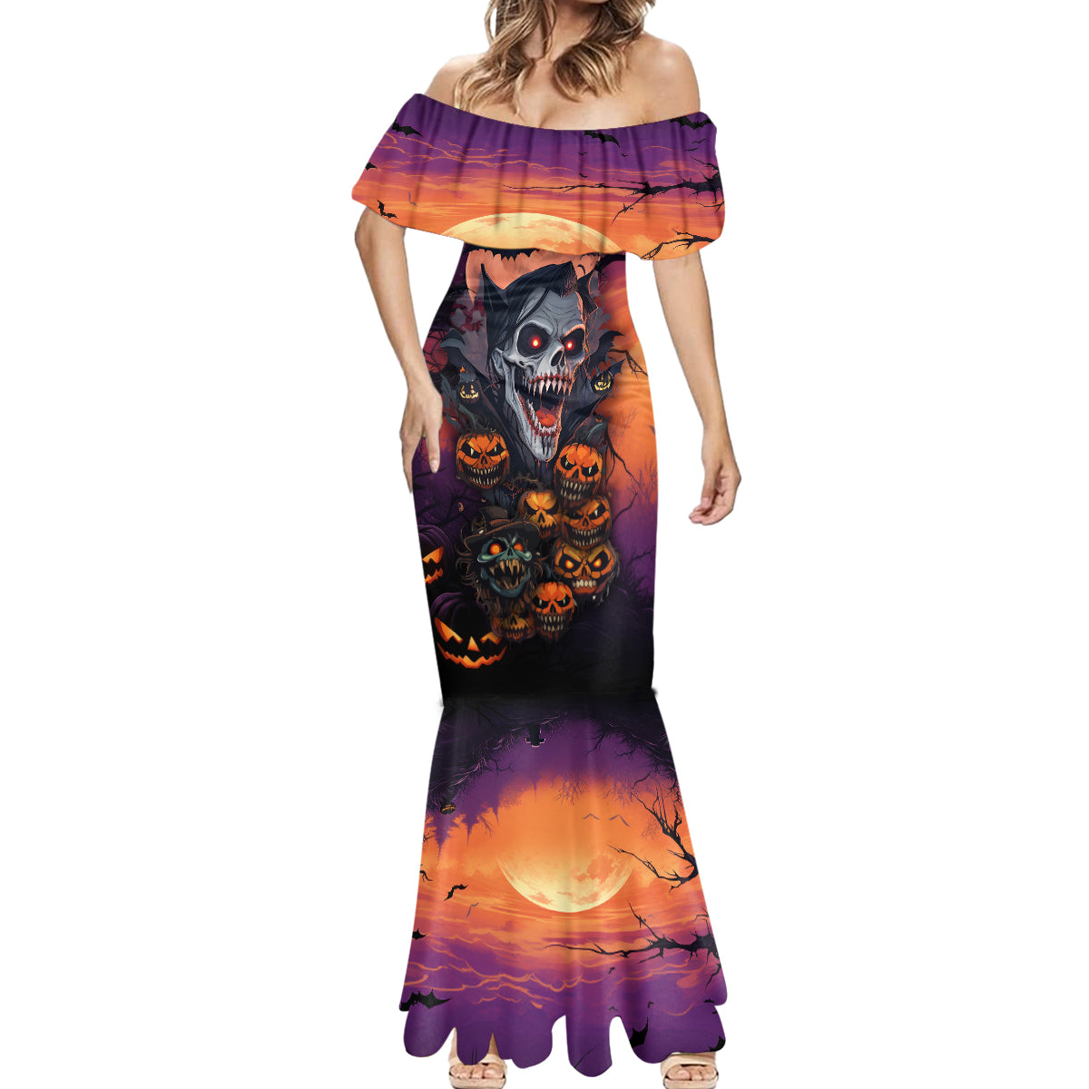 halloween-skull-mermaid-dress-hello-darkness-my-old-friend