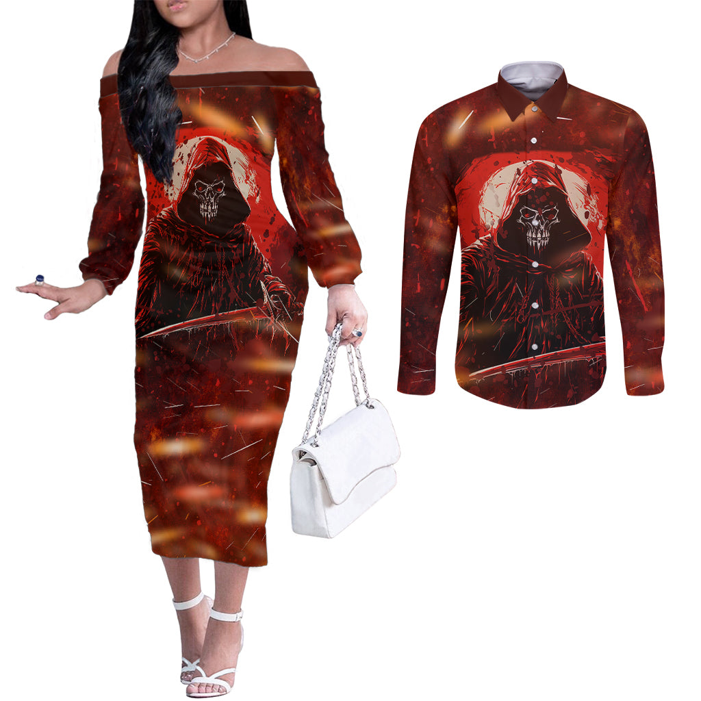you-inspire-my-inner-serial-killer-couples-matching-off-the-shoulder-long-sleeve-dress-and-long-sleeve-button-shirts