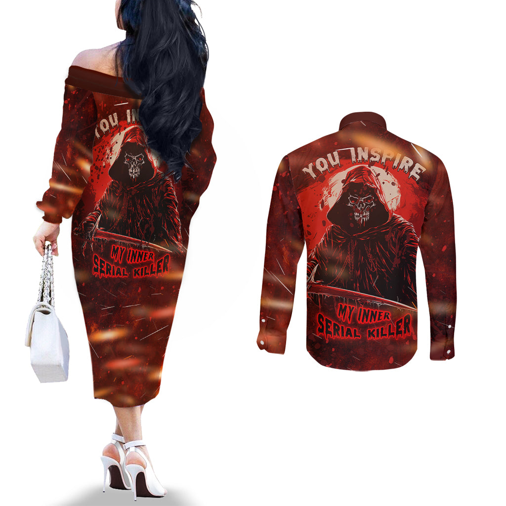 you-inspire-my-inner-serial-killer-couples-matching-off-the-shoulder-long-sleeve-dress-and-long-sleeve-button-shirts