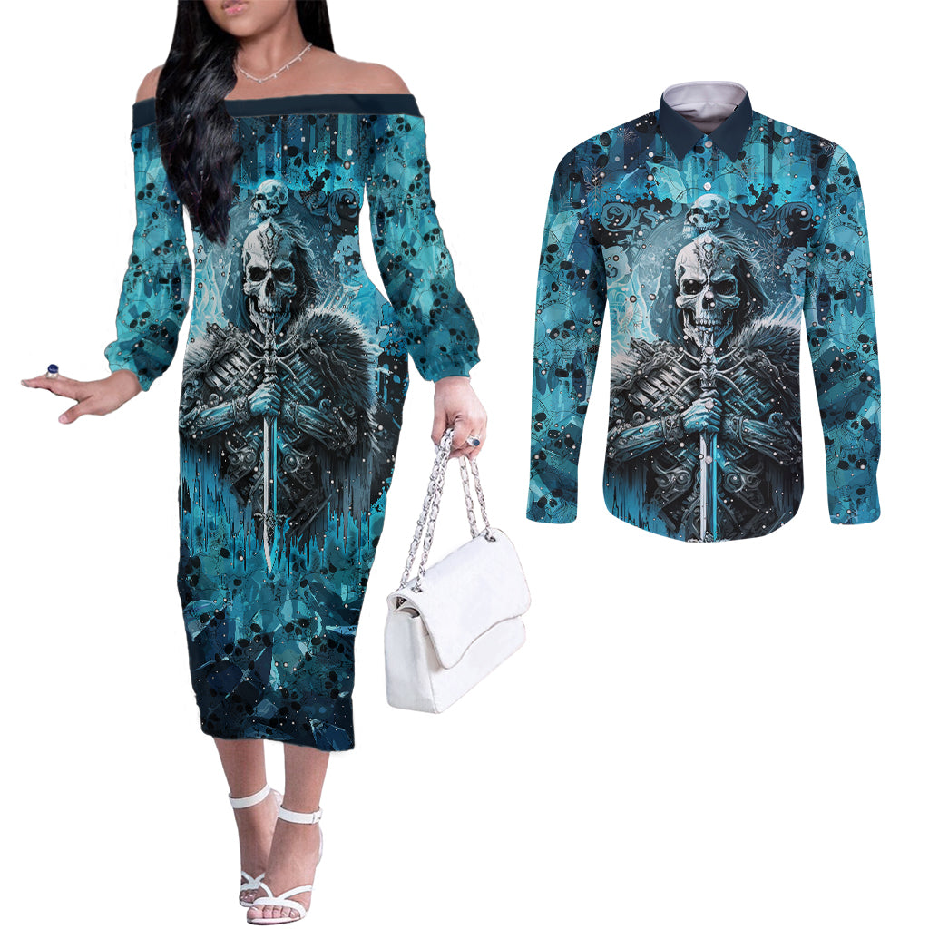 skull-couples-matching-off-the-shoulder-long-sleeve-dress-and-long-sleeve-button-shirts-try-again-tomorrow