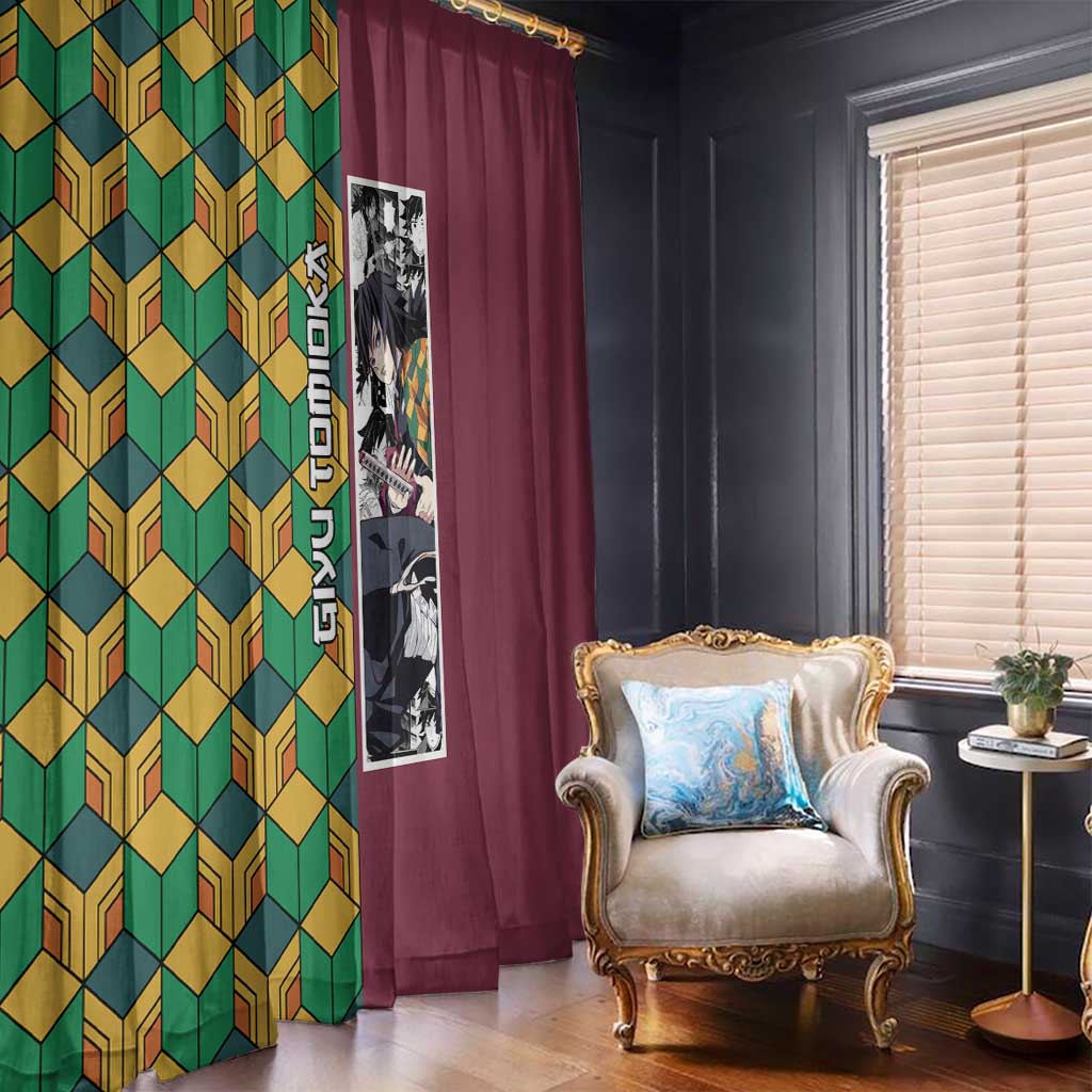 Tomioka Giyu Haori Demon Slayer Window Curtain Anime Style