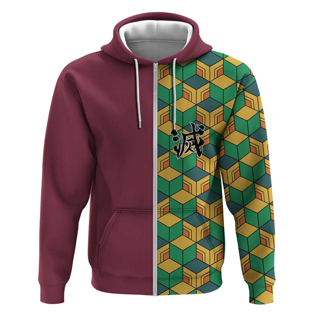 Tomioka Giyu Haori Demon Slayer Zip Hoodie Anime Style