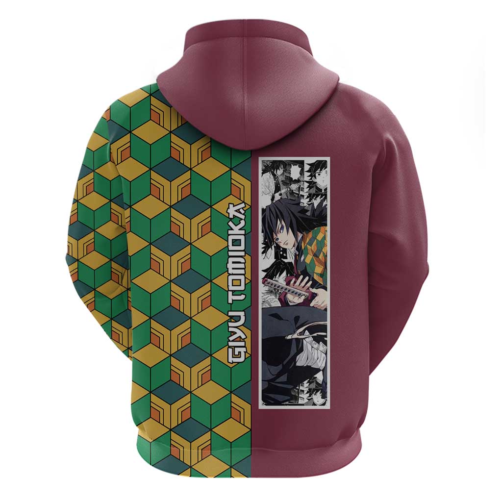 Tomioka Giyu Haori Demon Slayer Zip Hoodie Anime Style