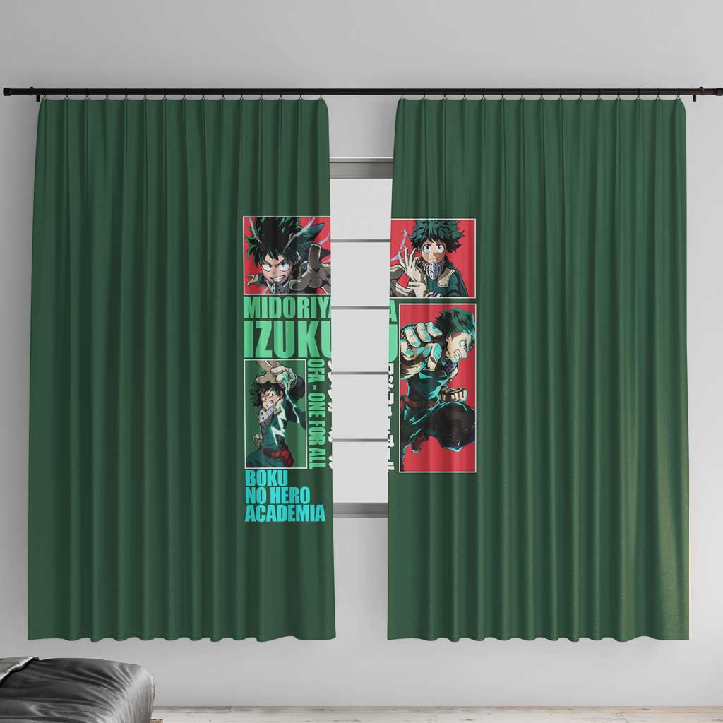 Midoriya Izuku My Hero Academia Window Curtain Anime Style