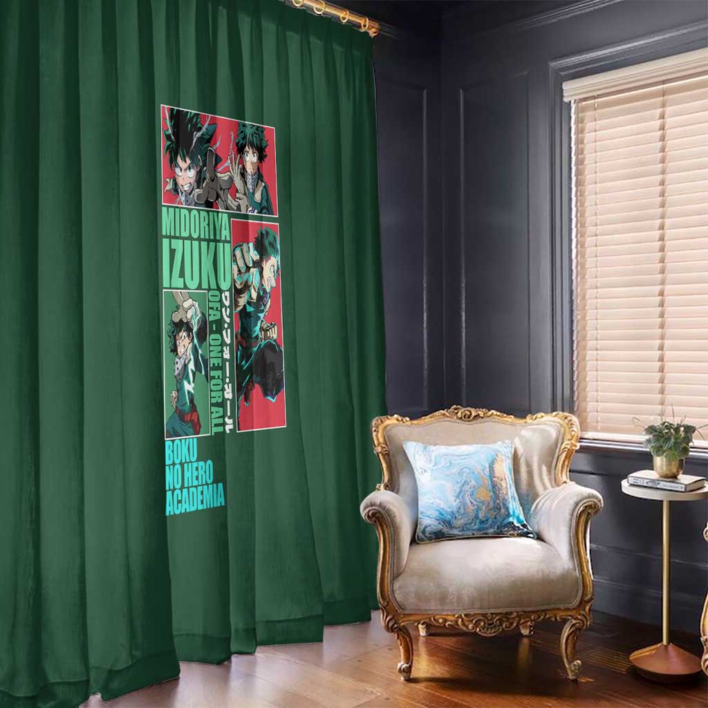 Midoriya Izuku My Hero Academia Window Curtain Anime Style