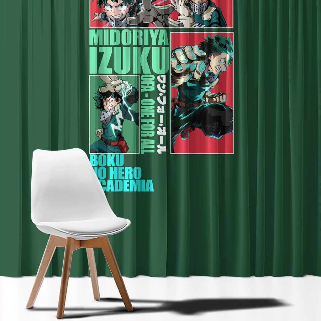 Midoriya Izuku My Hero Academia Window Curtain Anime Style