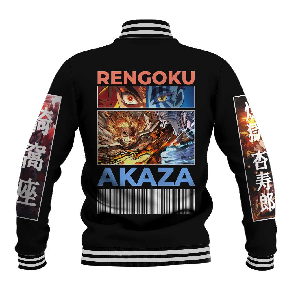 Kyojuro Rengoku vs Akaza Demon Slayer Baseball Jacket Anime Style