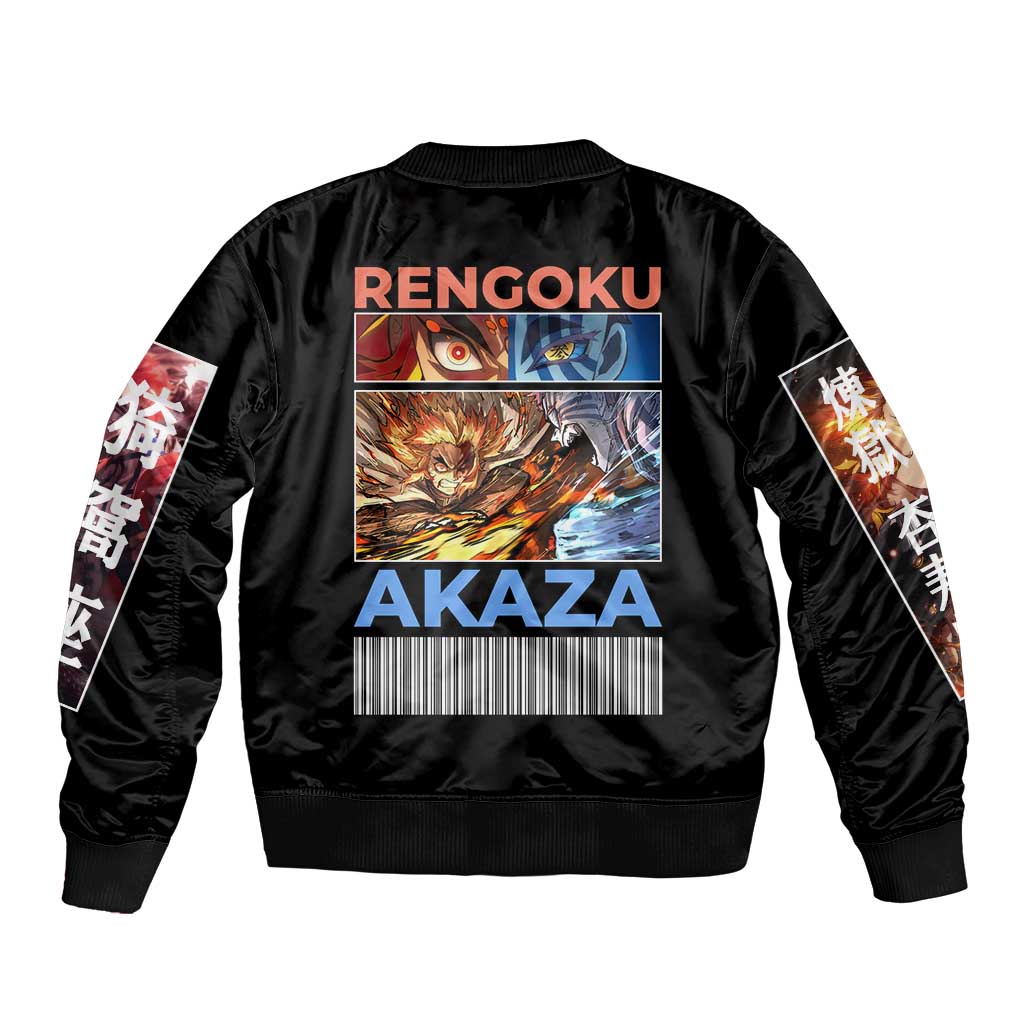 Kyojuro Rengoku vs Akaza Demon Slayer Bomber Jacket Anime Style