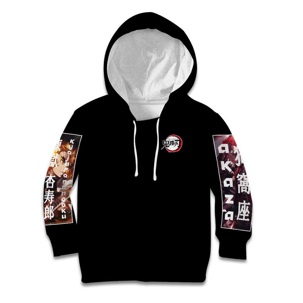 Kyojuro Rengoku vs Akaza Demon Slayer Kid Hoodie Anime Style