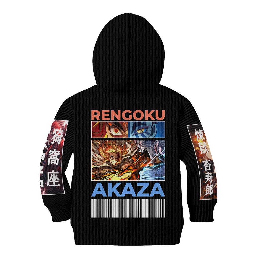 Kyojuro Rengoku vs Akaza Demon Slayer Kid Hoodie Anime Style
