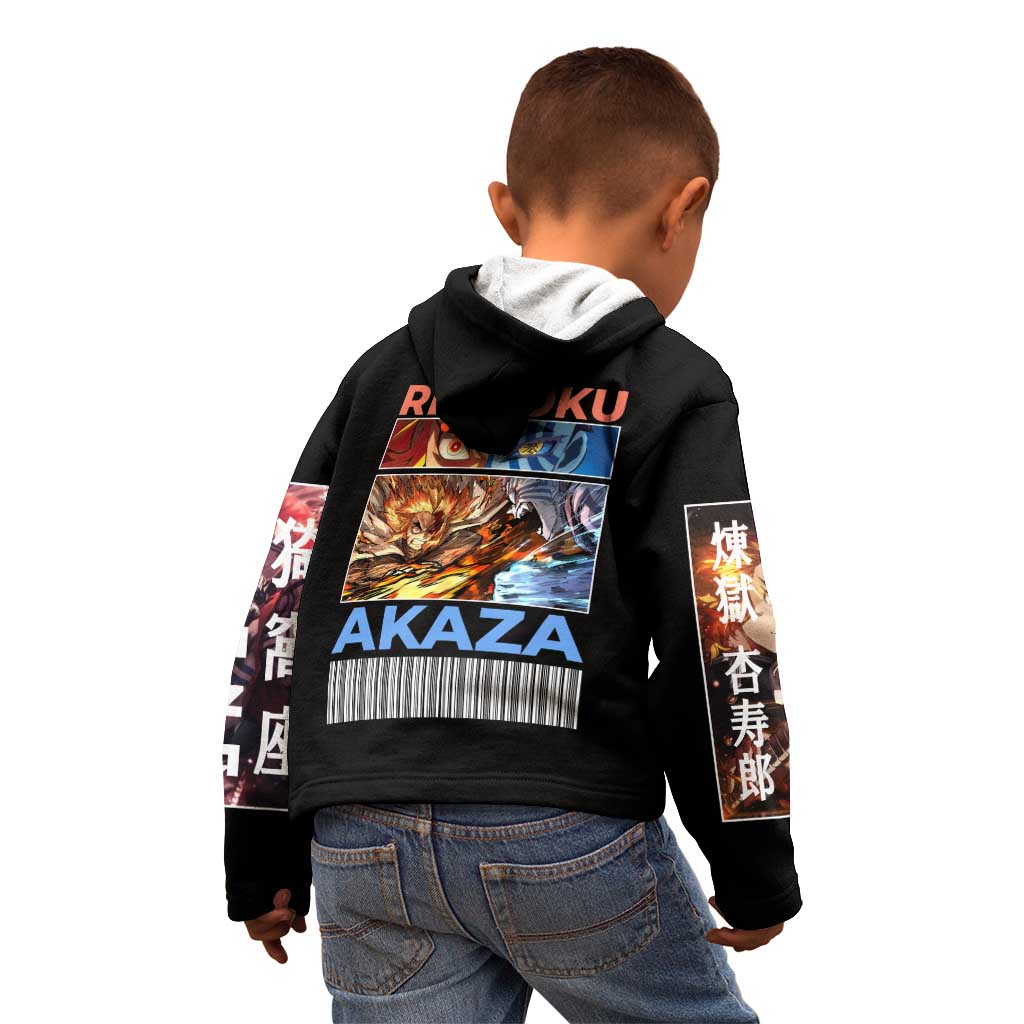 Kyojuro Rengoku vs Akaza Demon Slayer Kid Hoodie Anime Style
