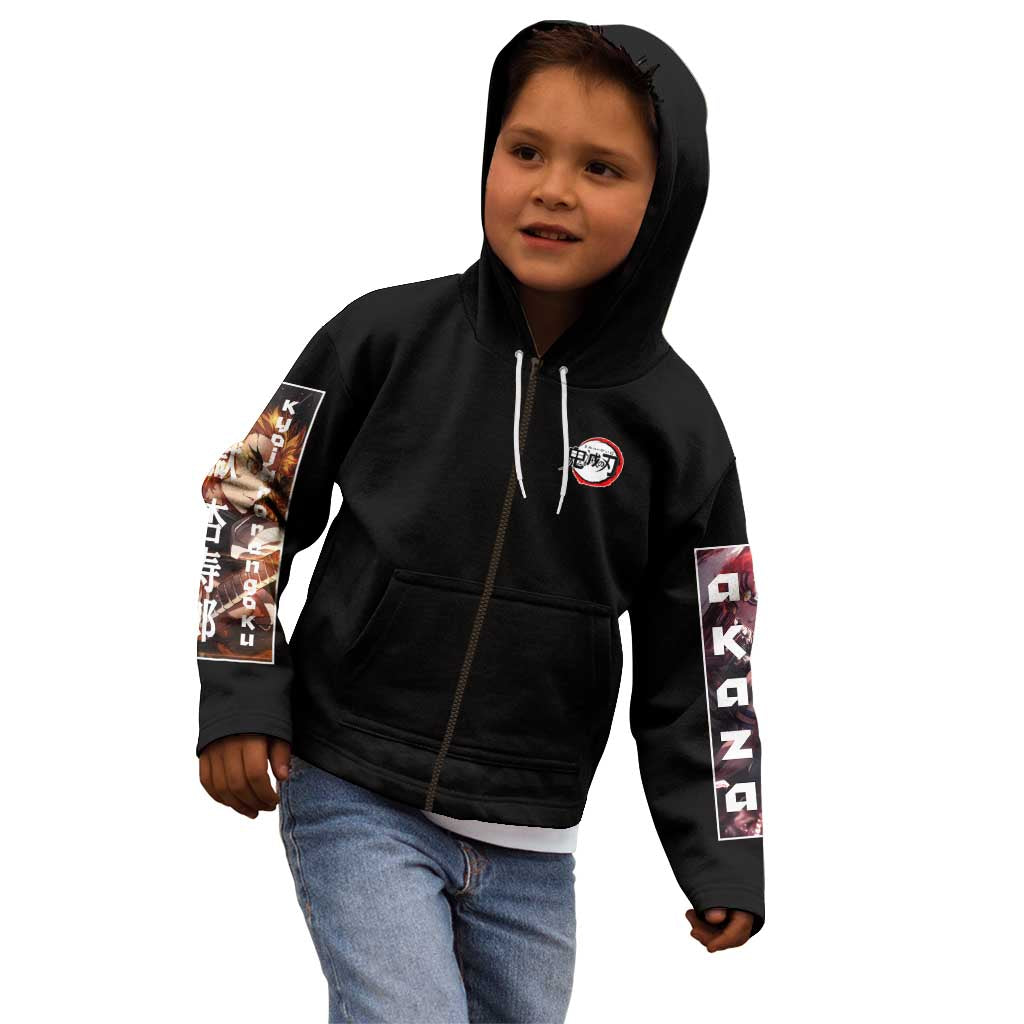 Kyojuro Rengoku vs Akaza Demon Slayer Kid Hoodie Anime Style
