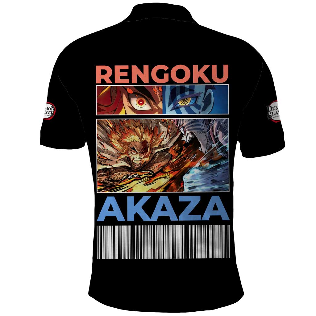 Kyojuro Rengoku vs Akaza Demon Slayer Polo Shirt Anime Style