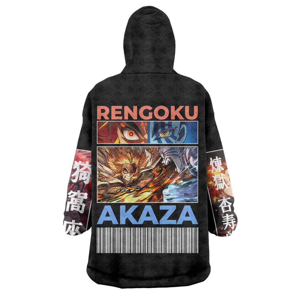 Kyojuro Rengoku vs Akaza Demon Slayer Wearable Blanket Hoodie Anime Style