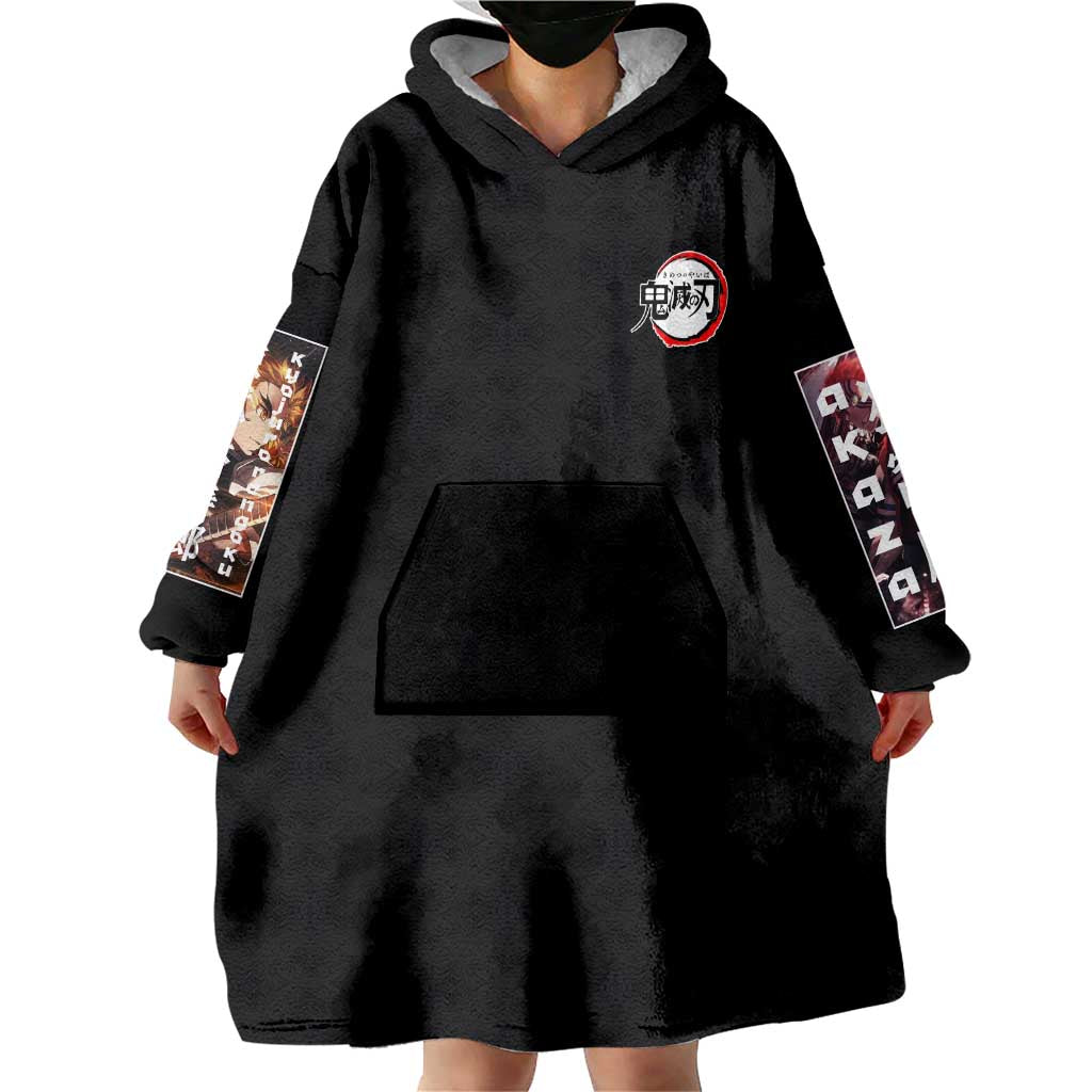 Kyojuro Rengoku vs Akaza Demon Slayer Wearable Blanket Hoodie Anime Style