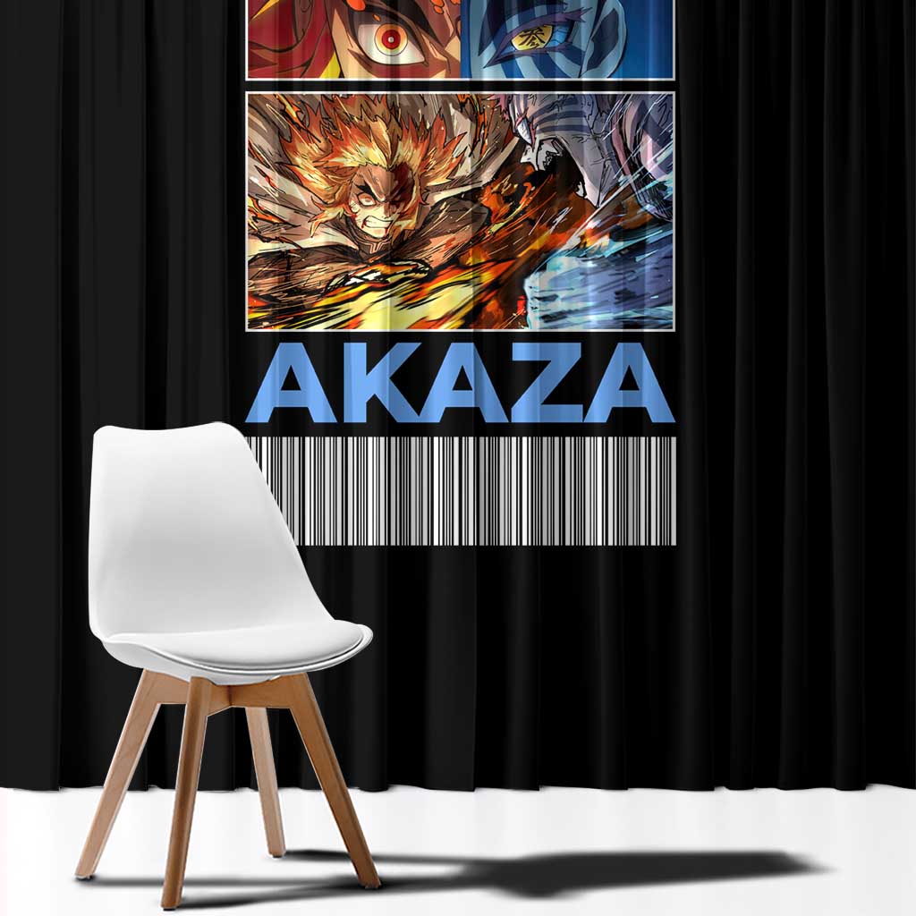 Kyojuro Rengoku vs Akaza Demon Slayer Window Curtain Anime Style