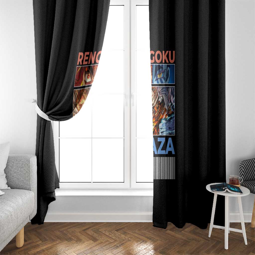 Kyojuro Rengoku vs Akaza Demon Slayer Window Curtain Anime Style