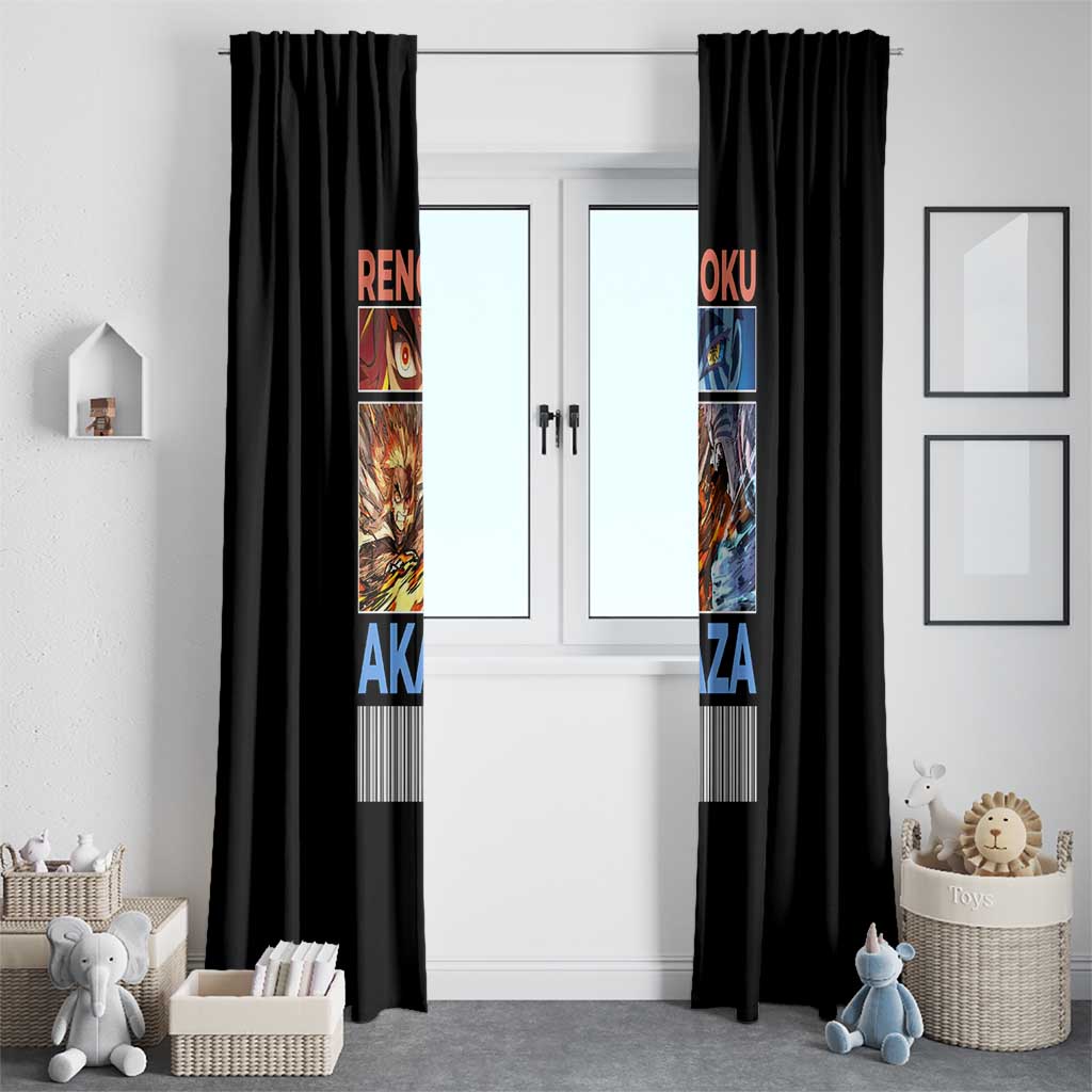 Kyojuro Rengoku vs Akaza Demon Slayer Window Curtain Anime Style