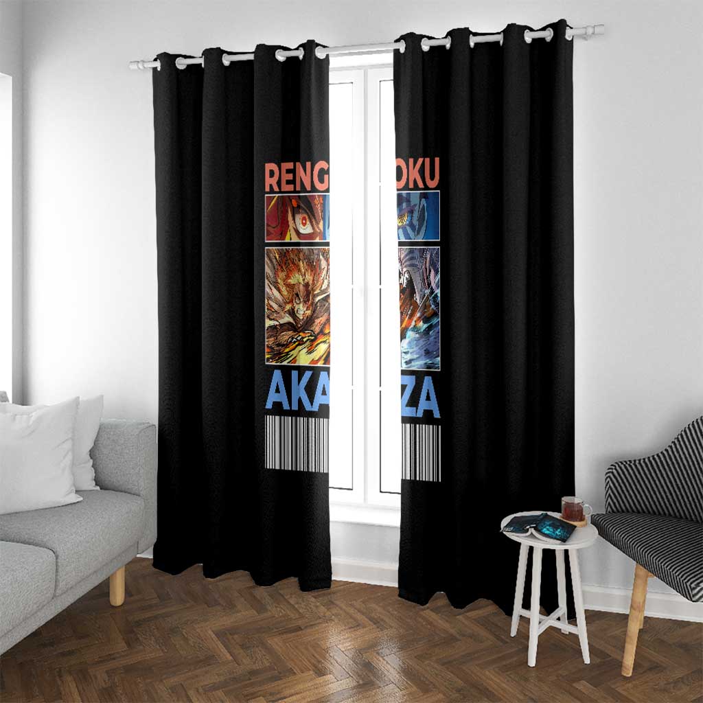 Kyojuro Rengoku vs Akaza Demon Slayer Window Curtain Anime Style