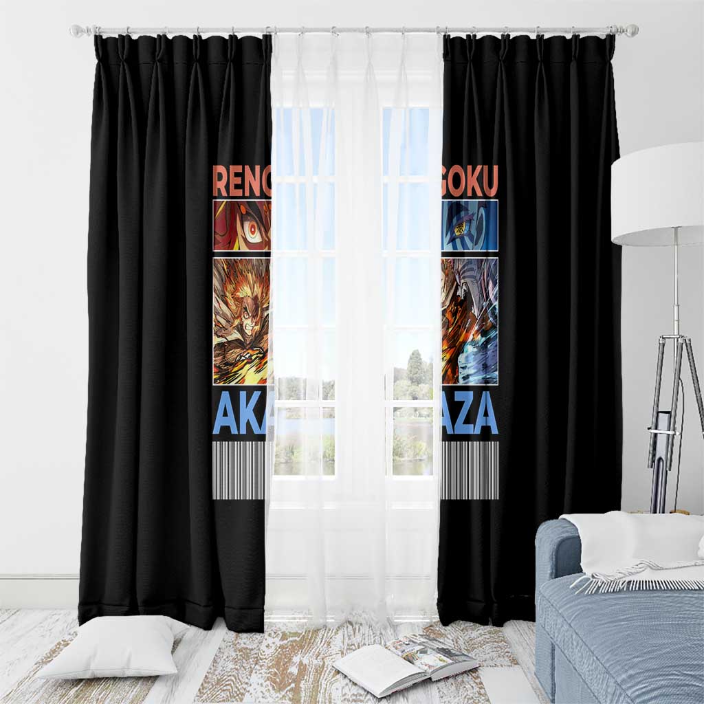 Kyojuro Rengoku vs Akaza Demon Slayer Window Curtain Anime Style