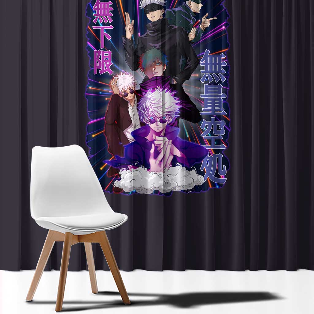 Satoru Gojo V3 Jujutsu Kaisen Window Curtain Anime Style