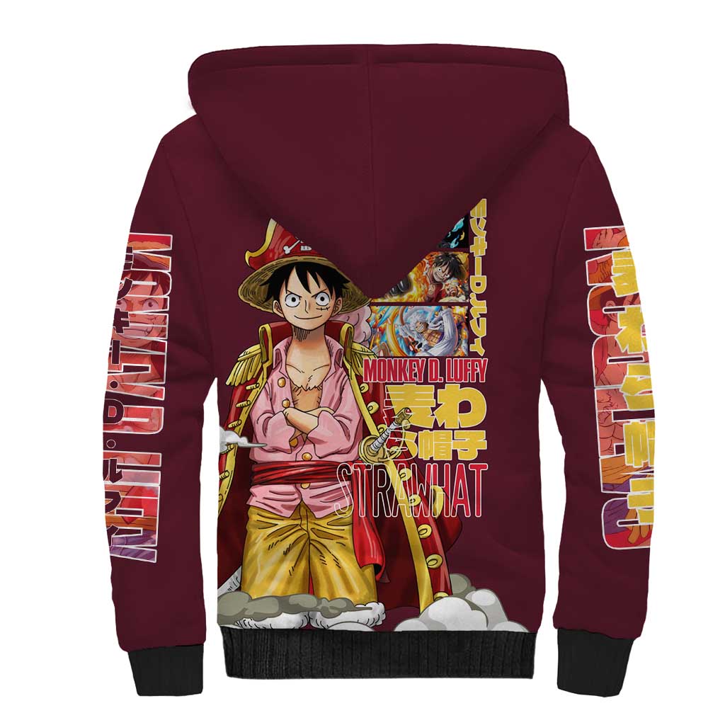Monkey D. Luffy V3 One Piece Sherpa Hoodie Anime Style
