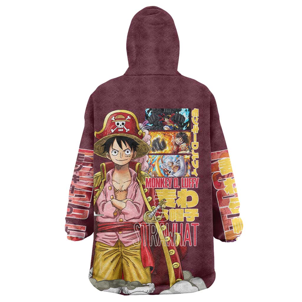 Monkey D. Luffy V3 One Piece Wearable Blanket Hoodie Anime Style