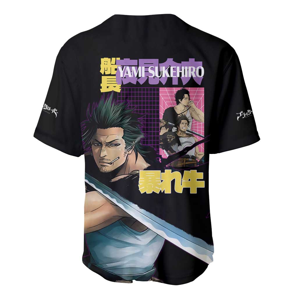 Yami Sukehiro V3 Black Clover Baseball Jersey Anime Style