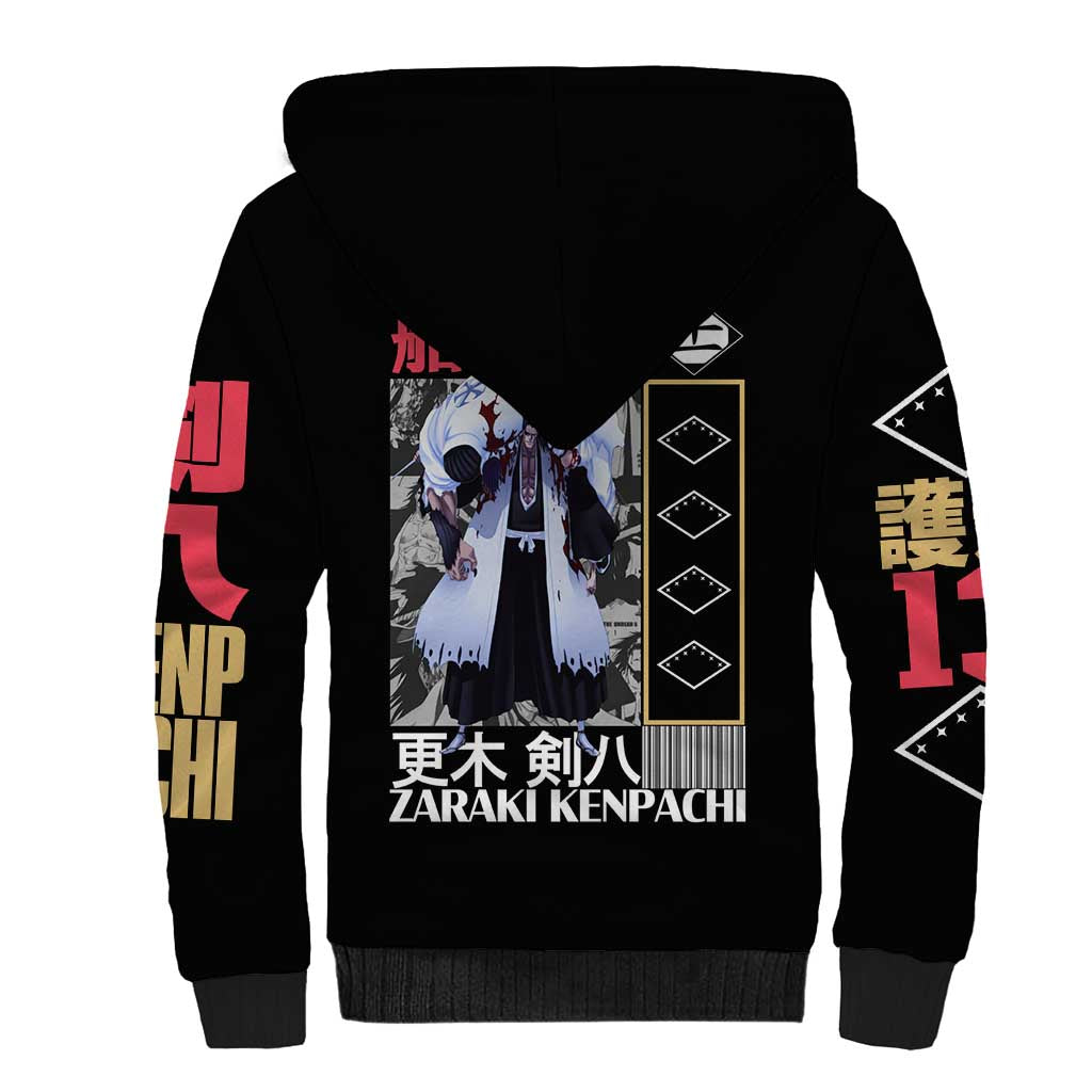 Zaraki Kenpachi TYBWA V2 Bleach Sherpa Hoodie Anime Style