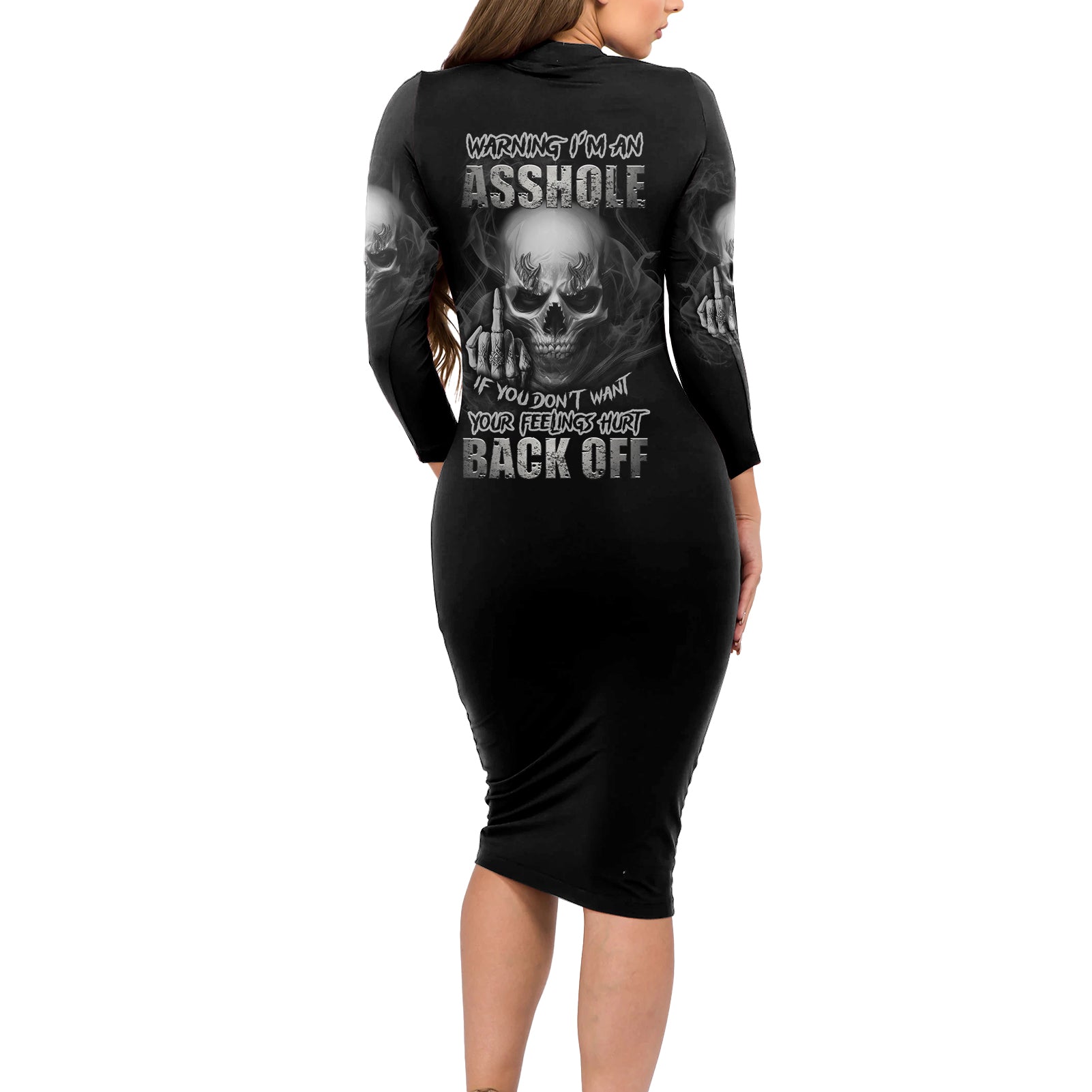 warning-im-an-a-mad-skull-long-sleeve-bodycon-dress